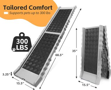 Рампа для собак PawStep 50893 – складана, з м'яким покриттям, для великих собак до 136 кг – для авто, SUV, вантажівок