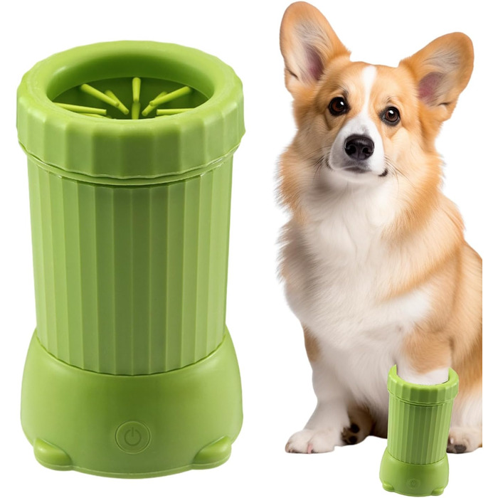 Автоматичний мийка лап для собак Pomurom: USB-пристрій для собак середніх порід, для дому, зелений