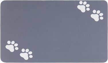 Килимок під миски для собак та котів, суперпоглинаючий, нековзний, миючий, 40x60 см (Сірий)