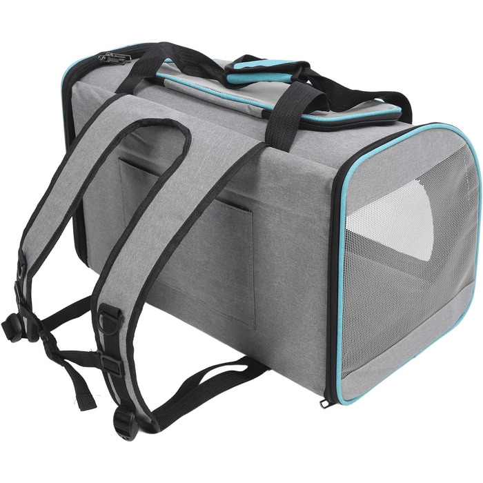 Трансформер для тварин XOYIXOYI: дихаючий рюкзак-переноска для котів та собак, велика місткість, легкий у догляді, для прогулянок на вулиці (сірий та блакитний)