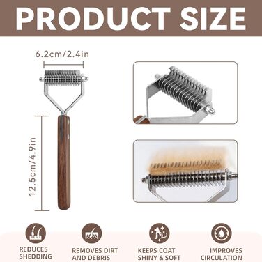 Гребінець для вичісування підшерстка SANTUO Coat King для собак та котів з 14 зубцями, інструмент для грумінгу