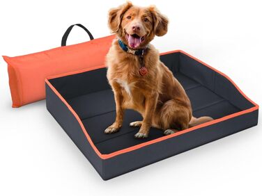 Портативне лежанка для собак та котів Bestlivings - оранжева (80x60 см) - розкладне, для подорожей, зі стабільним каркасом