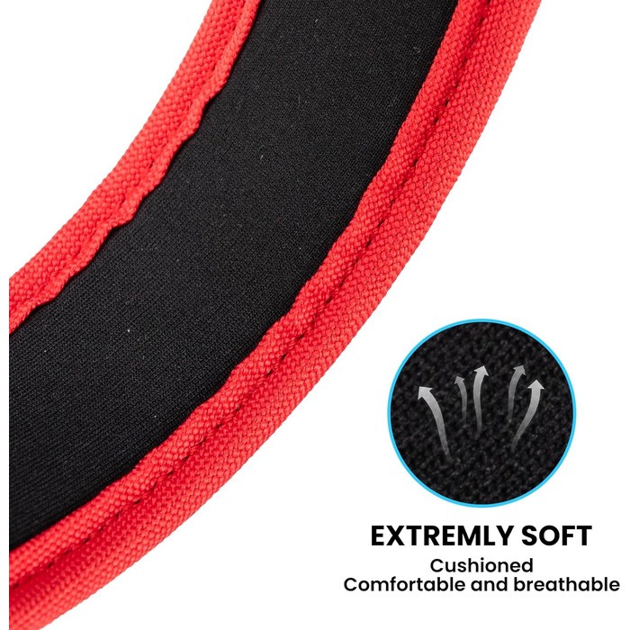 Нашийник для собак EXCELLENT ELITE SPANKER з PU матеріалу, з пряжкою, регульований, для малих, середніх та великих собак, чорний, червоний, синій (RED-L)