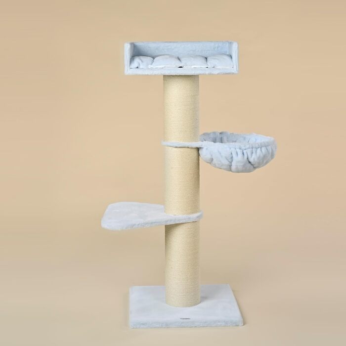 Драбина для котів RHRQuality Royalty de Luxe, 158 см, сиза, з товстими сизалевими стовпчиками