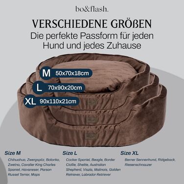 М'яке ліжко для собак Bo&fash San Diego - зручне диван для великих та середніх собак, з антиковзким покриттям, легко миється, бежевий колір (M)