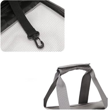 Транспортна переноска для тварин, складна сумка-переноска для котів та собак, з двома отворами для рук, дихаюча переноска для маленьких собак, зручна переноска (Сірий)