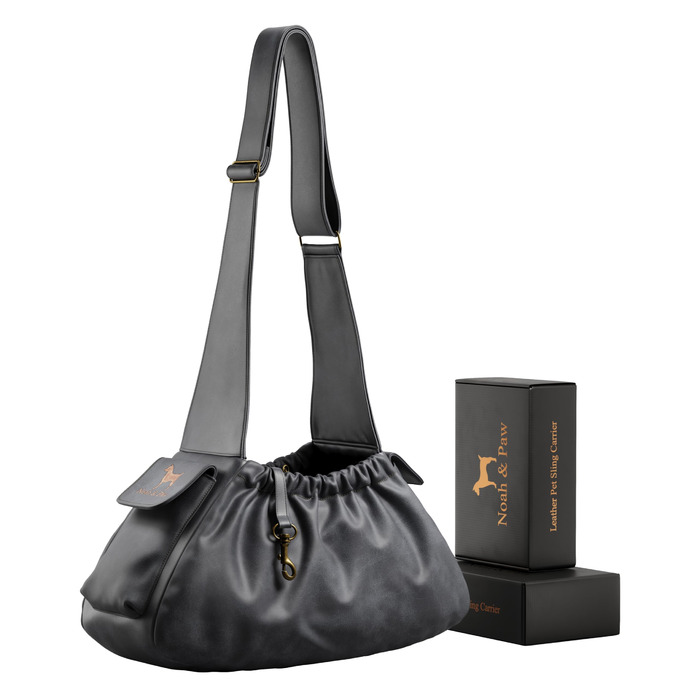 Сумочка для собак Noah & Paw для маленьких собак до 10 кг, з регульованим плечовим ременем, м'яким хутром, подвійною системою безпеки, з веганської шкіри