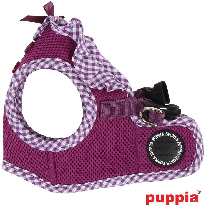 Шлейка для собак Puppia Vivien West - регульована, м'яка, з візерунком - для цуценят та дорослих собак, анти-тяга, фіолетовий, M AH860