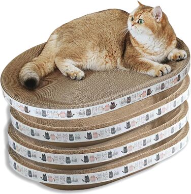 Килимок-крісло для котів 2 шт., 61 см, овал, з картону, з місцем для відпочинку, лежанка-диван, котяча ігрова зона для дому