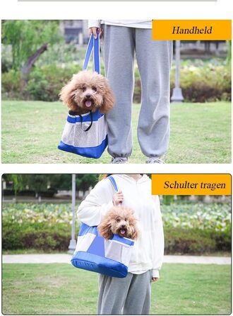 Сумка-переноска для собак та котів XINCHI, блакитна, дихаюча сітка, для прогулянок та активностей на відкритому повітрі