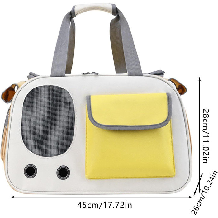 Транспортна сумка для тварин - переноска для кота/собаки, жовта | Складна переноска для домашніх тварин