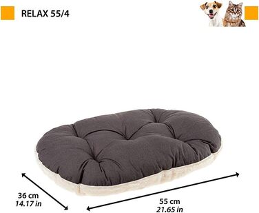 Ліжко для котів та собак Ferplast, з бавовняним вкладишем, 55 x 36 см, коричневе, Baumwolle L 200 x B 48 x H 3 см