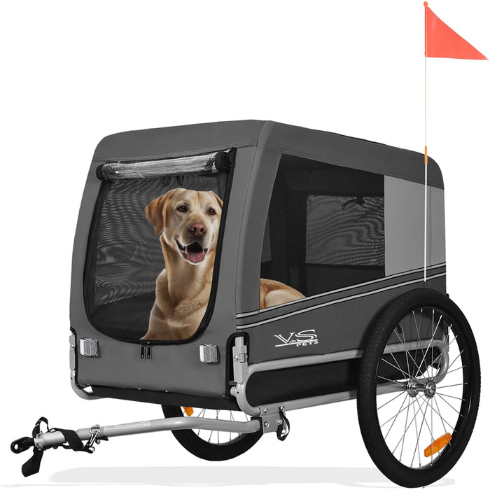 Тігго VS Pets L: Причіп для собак великого розміру, 270л, сірий (80202)