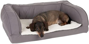 Ортопедичний лежак для собак Zooplus | Лежанка з Memory Foam | М'який матеріал, високий борт | З плюшевою подушкою (S-L, 75x50x25 см)