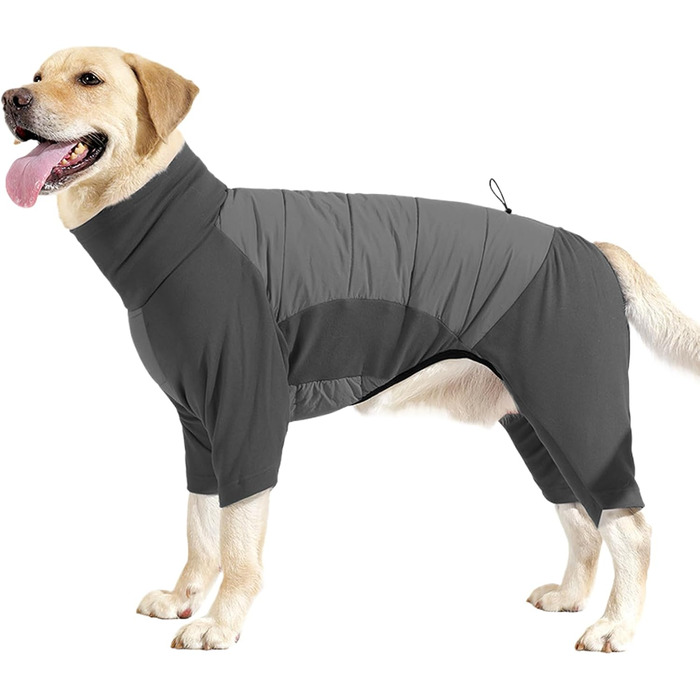 Зимовий одяг для собак: теплий водонепроникний зимовий пуховик з коміром-стійкою для малих та середніх собак, для прогулянок, хандрі, туризму, сірого кольору, розмір L