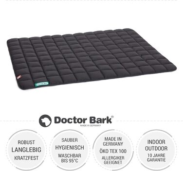 М'яка лежанка для собак Doctor Bark, розмір M (80x70 см), міцна, для дому та вулиці, витримує прання до 95°C, сіро-зелений колір