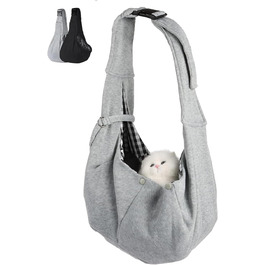 Тканина-кенгуру для цуценят до 7.5 кг, переноска для собак з регульованим плечовим ременем, переноска для домашніх тварин, літня переноска для котів та собак (сіра)