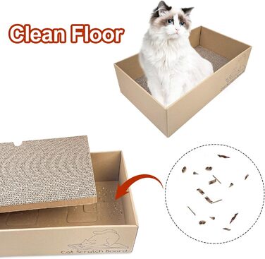 Кігтеточки для котів 5 шт. з гофрокартону, іграшки-кігтеточки, лежанки для котів, 43 x 25.4 x 12.7 см, двосторонні, екологічні