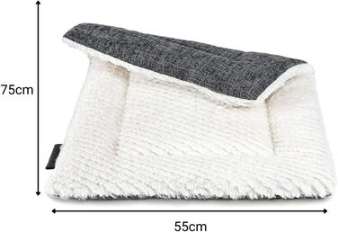 Килимок-підстилка для собак та котів Lionto, теплий, з підкладкою, 75x55 см, сірий. Миючий, з м'якою та зносостійкою стороною, для захисту від холоду.