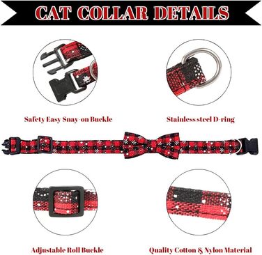 Нашийник для собак та котів на Різдво з бантиком, регульований, з кристалами, сніжинки, метелик, для маленьких собак (XS)