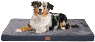 Ортопедичне лежанка для собак Преміум класу з піною з ефектом пам'яті, XL, 112x81x8 см, темно-сіра