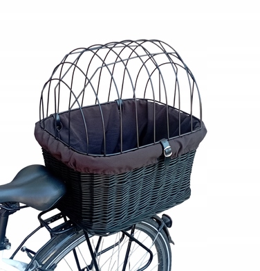 Великий плетений кошик для велосипеда, чорний, розмір XL