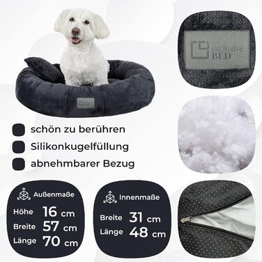 Килимок для собак Лілі - М'який лежак для собак з тканини Sorisso - М'який, довговічний, зносостійкий, міцний (M, Темно-синій)