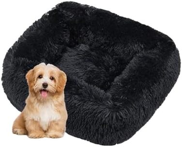 Крісло-лежанка для собак та котів, великий розмір XXL, чорного кольору. М'яке, плюшеве ліжко-кошик для собак та кошенят, легко миється. Підходить для великих собак, кошенят та тварин.