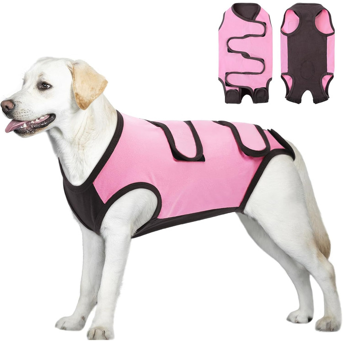 Комбінезон для собак після операції ASENKU: захист ран, анти-витік, альтернатива конусу (2XL, рожевий)