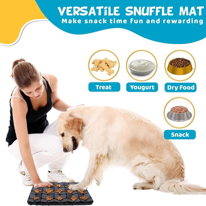 Силіконова килимок-нюхалка для собак середнього розміру, сприяє повільному годуванні та стимуляції інтелекту