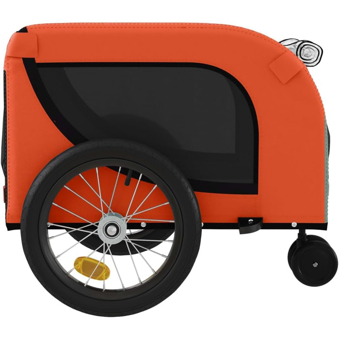 Причіп для тварин на велосипед, жовто-чорний, Oxford та залізо (125 x 63 x 66 см)