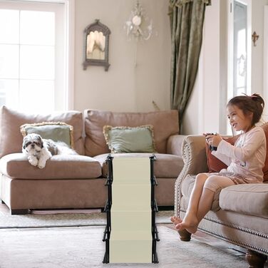 Рампа для собак у машину, складна, регульована висота, до 75 кг (чорний, бежевий)