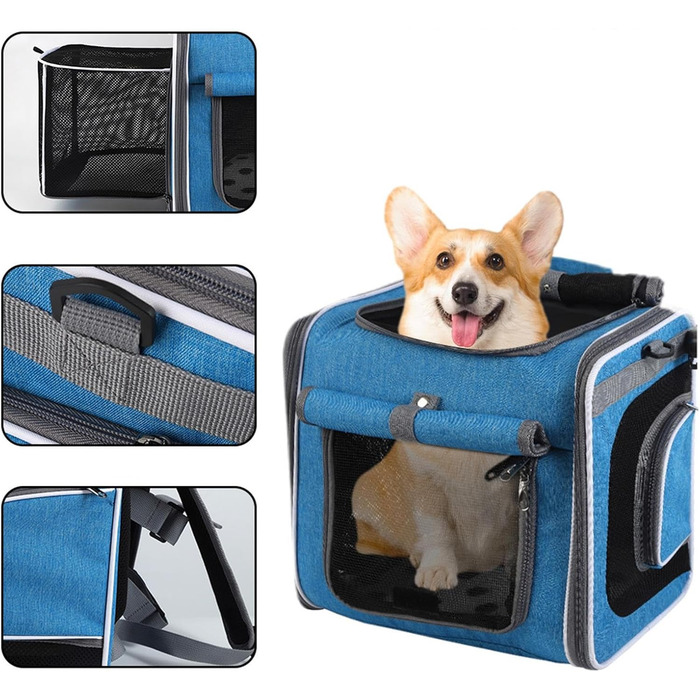 Корзина для собак на велосипед: регульована сумка, рюкзак з вентиляцією для транспортування, їзди, походів, кемпінгу, подорожей