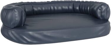 Крісло-ліжко для собак VidaXL, 75x53 см, штучна шкіра, темно-синій