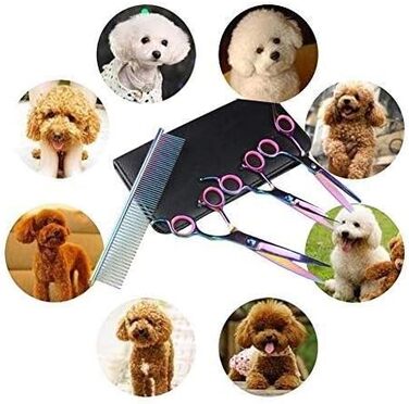 Набір професійних інструментів для грумінгу собак та котів, нержавіюча сталь, 7 предметів