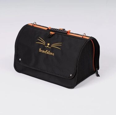 Переносна сумка для котів та маленьких собак BRAVE PAWS – схвалена авіакомпаніями, дихаюча та складна – ідеальна для подорожей (Чорний)
