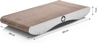 Кігтеточка CanadianCat Comet L XL, біла, картон, з котячою м'ятою, 60x29x7 см