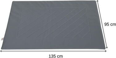 Килимок для собак Barry & Lucy: лежанка, килимок в авто, водонепроникний, штучна шкіра, 55x75/135x95, сірий