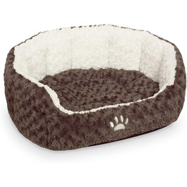 Лягушкове ліжко Nobby Komfortbett Oval Neiku для собак та котів, коричнево-біле, 65x57x22 см