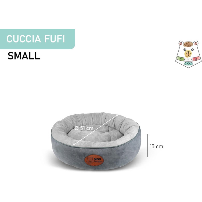 Кругле ліжко для собак та котів Fufi Large 71 см - м'яке, з піднятими бортиками, неслизьке, знімне, для всіх сезонів