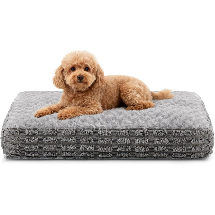 Ортопедичний килимок для собак - м'який лежак для тварин, неслизький, теплий, сірий, 60x45x12 см