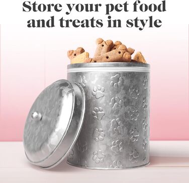 Amici Pet металевий контейнер для корму для цуценят, середній, 10 oz, оцинкований