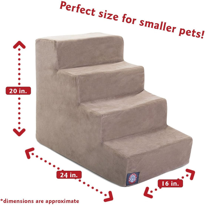 Сходи для тварин Majestic Pet, 4-ступінчасті, сірі-коричневі, з мікрозамші, нейтральний відтінок