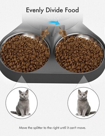 Автоматична годівниця для котів і собак PETLIBRO з роздільником та мисками з нержавіючої сталі, сумісна з моделями PLAF005, PLAF006, PLAF103, PLAF203