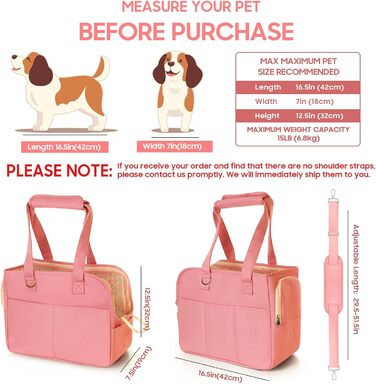 Трансформер для котів та собак, переноска для тварин, рожева, 16.5 x 7.5 x 12.5 см