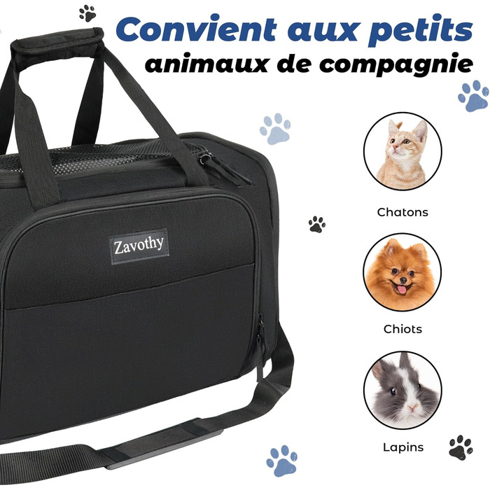 Транспортна сумка для котів та собак, переноска, дихаюча та легка, переноска для котів з регульованим плечовим ременем, знімна подушка (Чорний, XL)