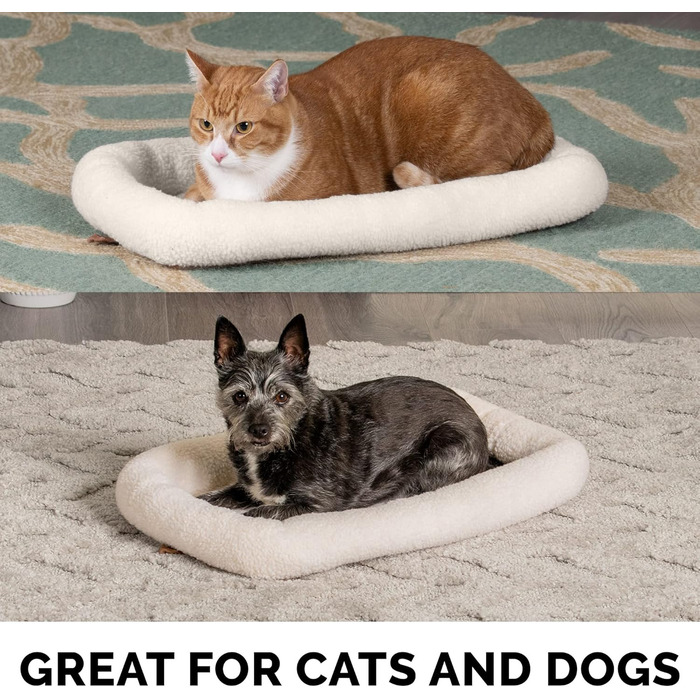 FurHaven Лежанка для собак великих та середніх порід, Sherpa-Fleece, розмір L, 91 x 58 x 7 см, кремовий колір