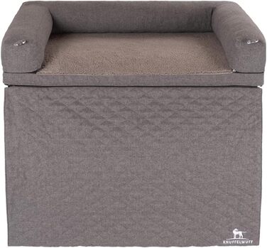Ортопедичне собаче ліжко Knuffelwuff Yona M-L, 86 x 55 см, сіре - м'яке ліжко для собак великих, середніх та маленьких порід, миється