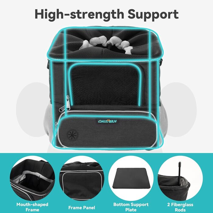 Корзина для собак на велосипед до 3 кг з адаптером для керма Φ53 мм, переноска для собак, рюкзак, автокрісло з сітчастими вікнами, водонепроникне сидіння, підходить для цуценят