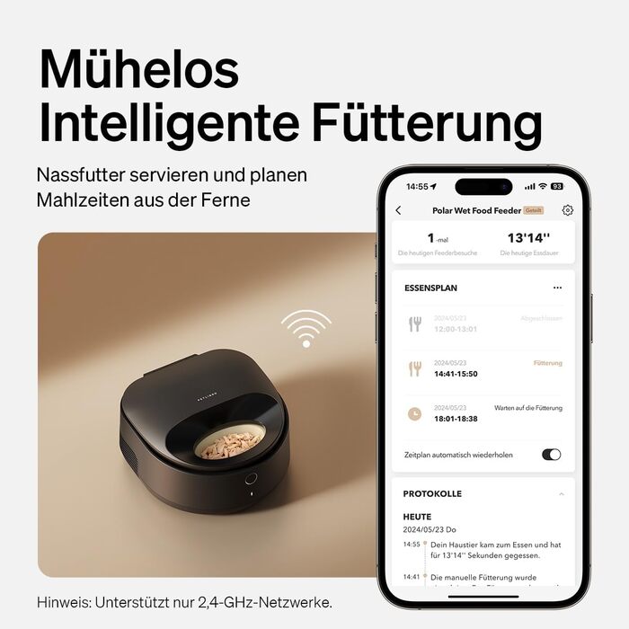 Автоматична годівниця PETLIBRO для котів та собак з охолодженням, Wi-Fi, підходить для вологого корму, управління через додаток, зберігає свіжість до 3 днів